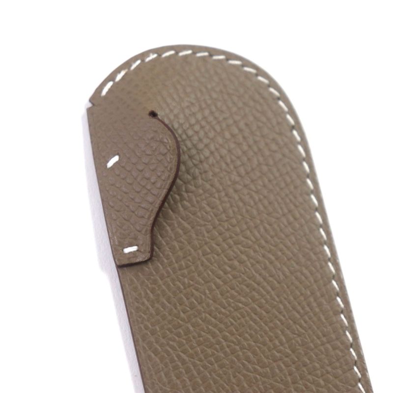  Hermes Saudoupage Etoupe Vaux-epson Leather Bookmark With W Engraved Box Made