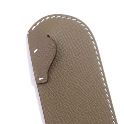  Hermes Saudoupage Etoupe Vaux-epson Leather Bookmark With W Engraved Box Made