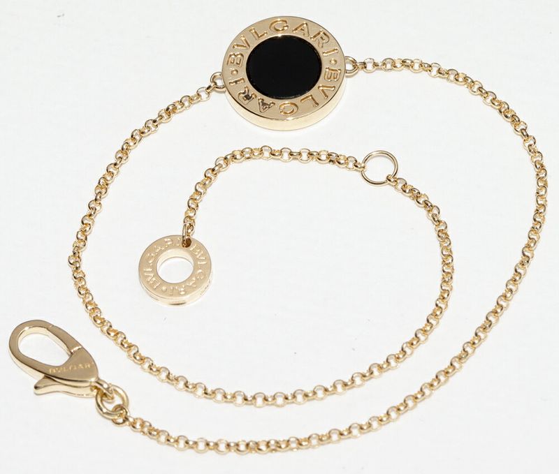 Bulgari Bracelet 18K Yellow Gold Onyx Bulgari Bracelet M/L
