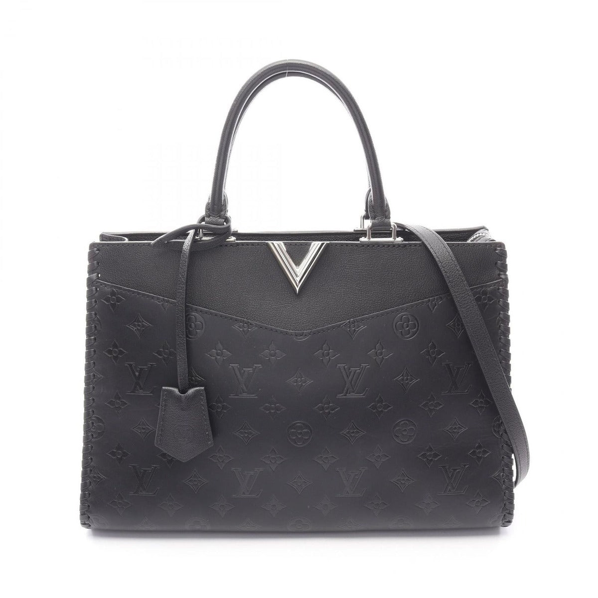 Louis Vuitton Tote Very Zip Noir Black Leather