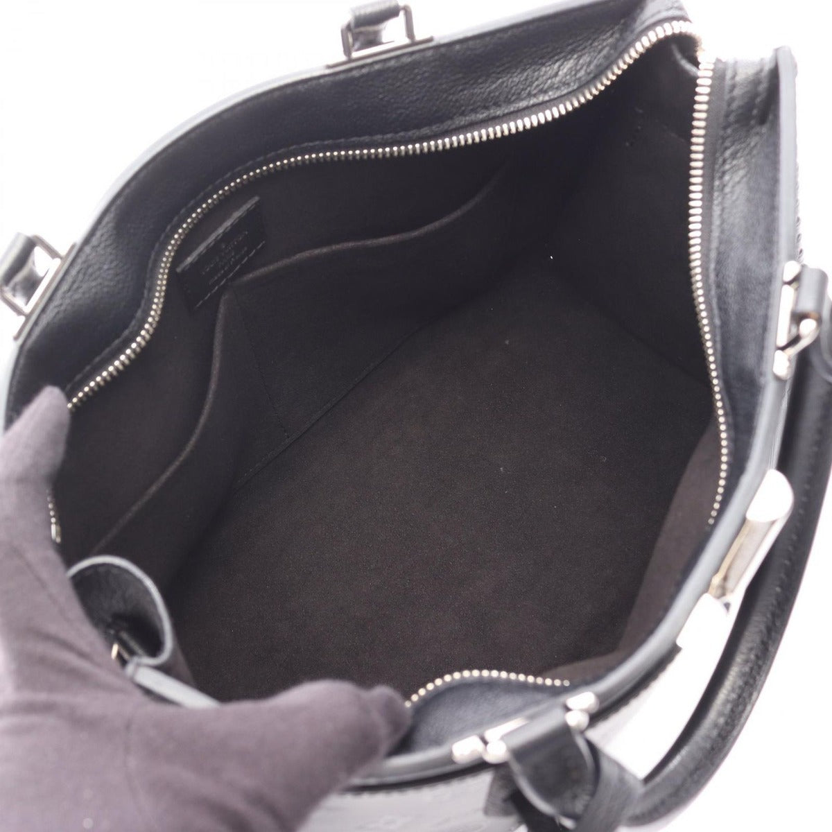 Louis Vuitton Tote Very Zip Noir Black Leather — view 3