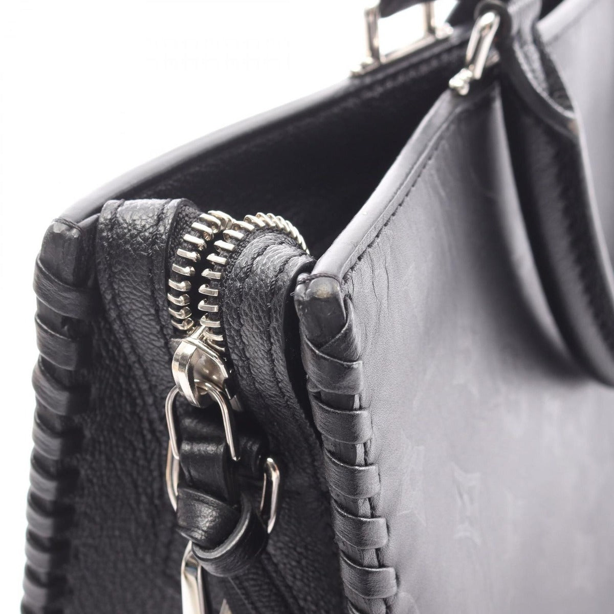 Louis Vuitton Tote Very Zip Noir Black Leather — view 8