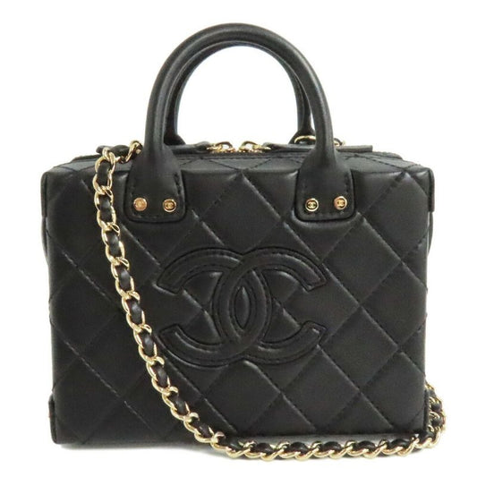 Chanel Small Vanity Case Chain Shoulder Bag As3344 Black Gold Hardware