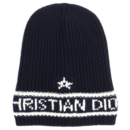 Christian DIOR 31noe714ixgh Wool Cashmere Star Logo Knit Hat Knit Cap Navy