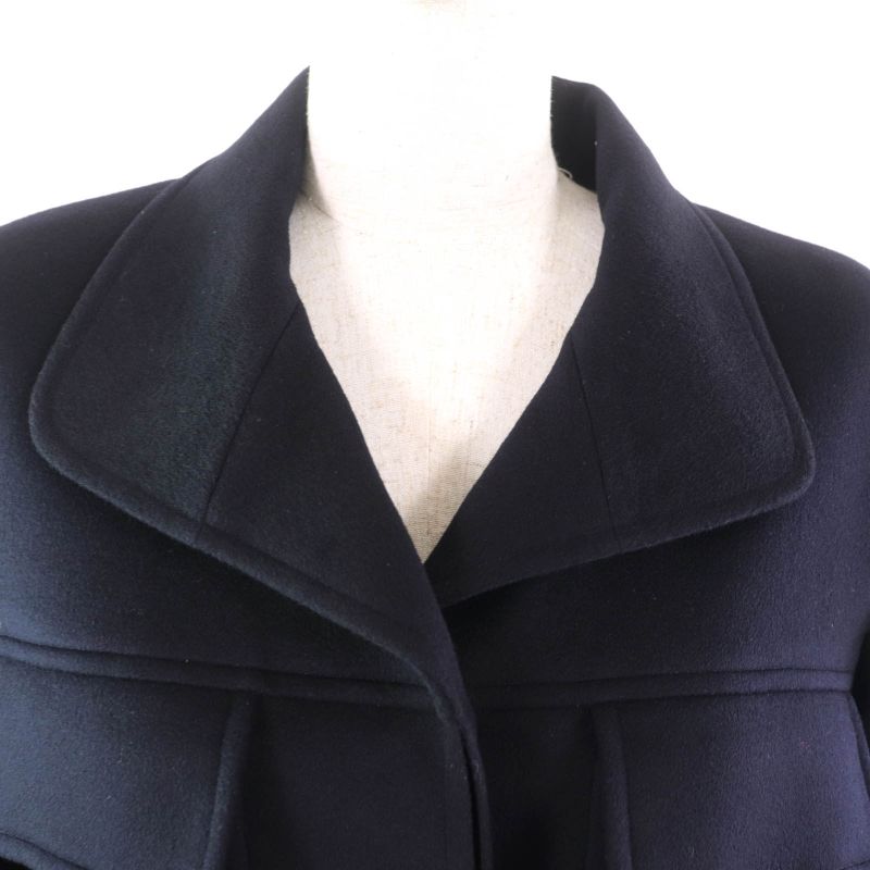 CHANEL 98A P12245 100% Cashmere Jacket With Coco Mark Buttons Dark Navy 38 Made