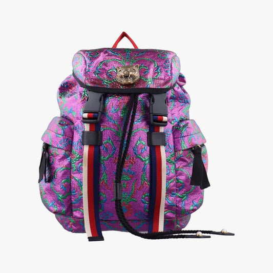 Gucci Brocade Tech Pack Purple And Multicolor PVC Coated Canvas 466467 E02164197