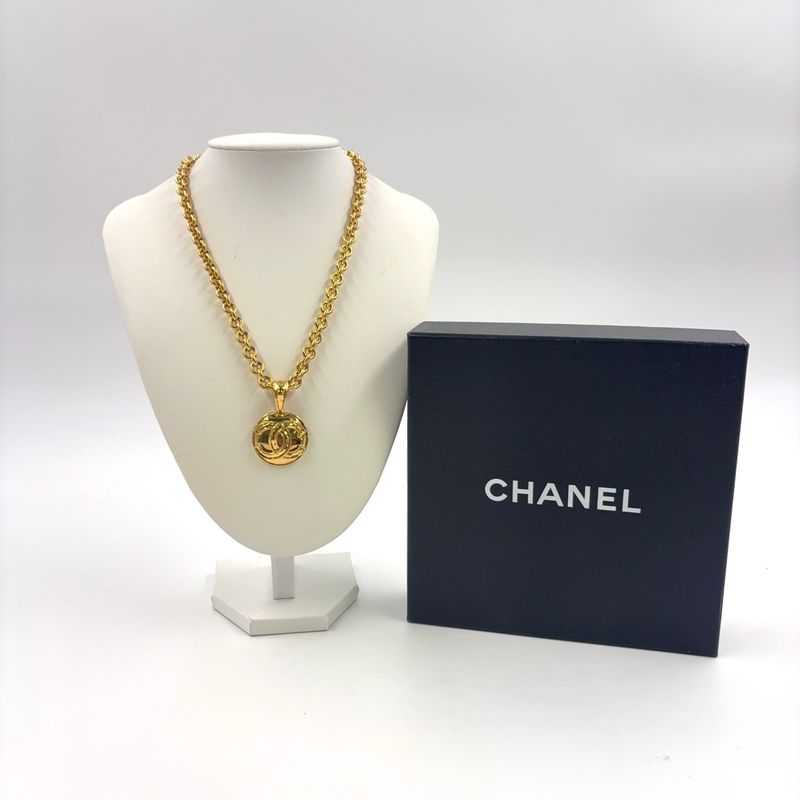 Chanel Coco Mark GP Gold Necklace Gold