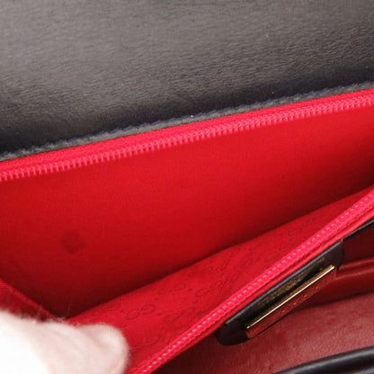 Gucci Bamboo Leather Navy 000 46 0188 2WAY Handbag Bag Navy Blue 0043 Gucci