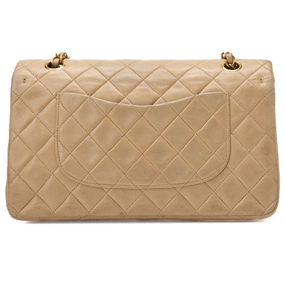 Chanel Chain Shoulder Bag Matelasse 25cm (984in) Double Flap Lambskin Beige