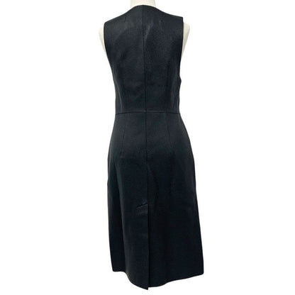 Hermes Outerwear Deerskin Black Long Vest Gilet Serie Button