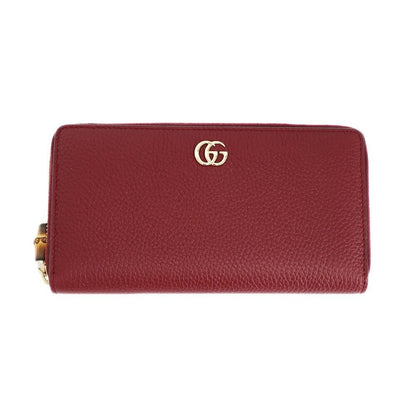 Gucci Bamboo Zip Wallet Gold Leather GG Logo
