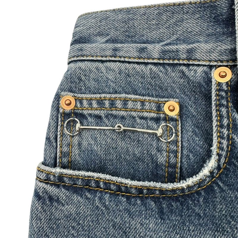 Gucci 24ss Horsebit Denim Pants 760028 25(actual Size 78cm (30.71in) W30