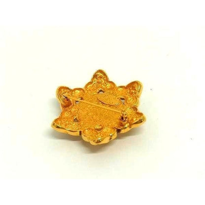 Chanel Brooch Gold Metal Pearl Flower Motif — view 2
