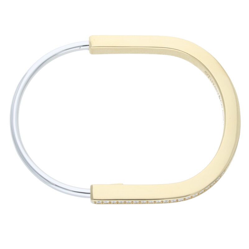 Tiffany & Co Lock Bangle Padlock Half Diamond Bangle Ladies XL