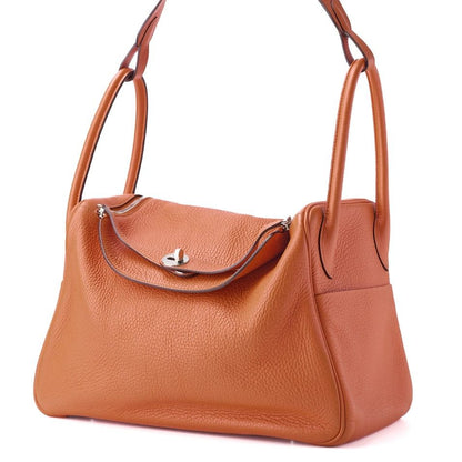 Hermes Lindy 34 Shoulder Bag Taurillon Clemence Orange Poppy Orange Poppy