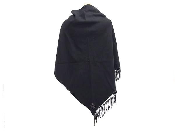 Fendi Carligraphy Cashmere And Wool Stole Shawl Winter Warmer Poncho Black