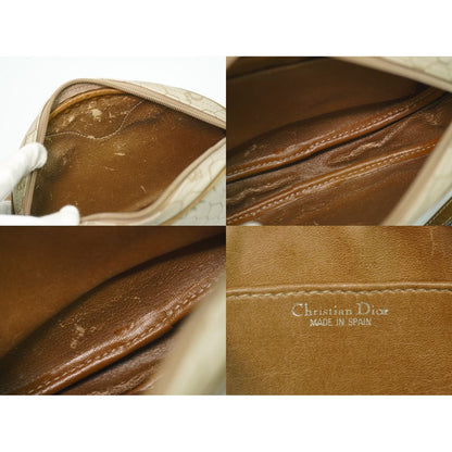 Dior Christian Honeycomb Pattern Shoulder Bag Pochette Beige — view 9