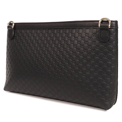 Gucci Micro Guccissima Shoulder Bag Black Leather 2-Way Clutch — view 2
