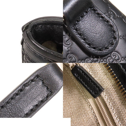 Gucci Micro Guccissima Shoulder Bag Black Leather 2-Way Clutch — view 7
