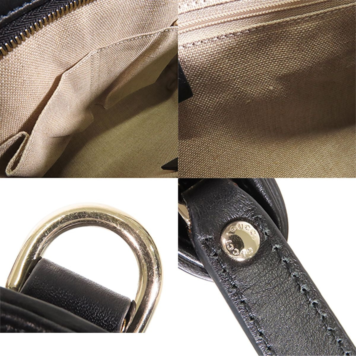 Gucci Micro Guccissima Shoulder Bag Black Leather 2-Way Clutch — view 8