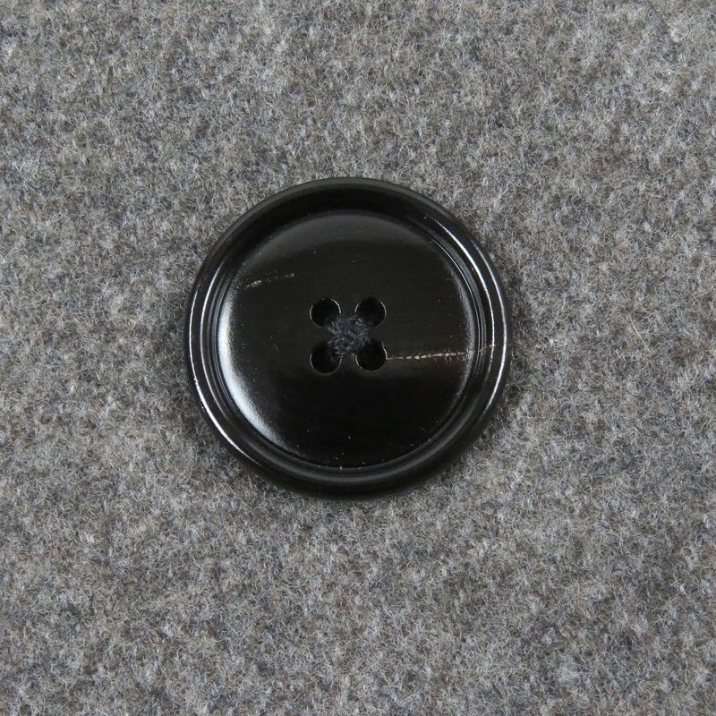 Hermes Super 100s Wool Partially Lamb Leather Double Breasted Chester Coat Gray