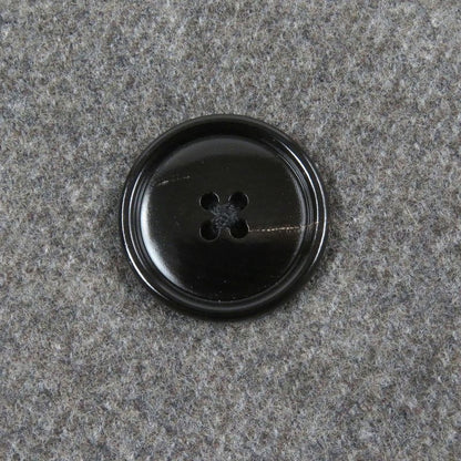 Hermes Super 100s Wool Partially Lamb Leather Double Breasted Chester Coat Gray