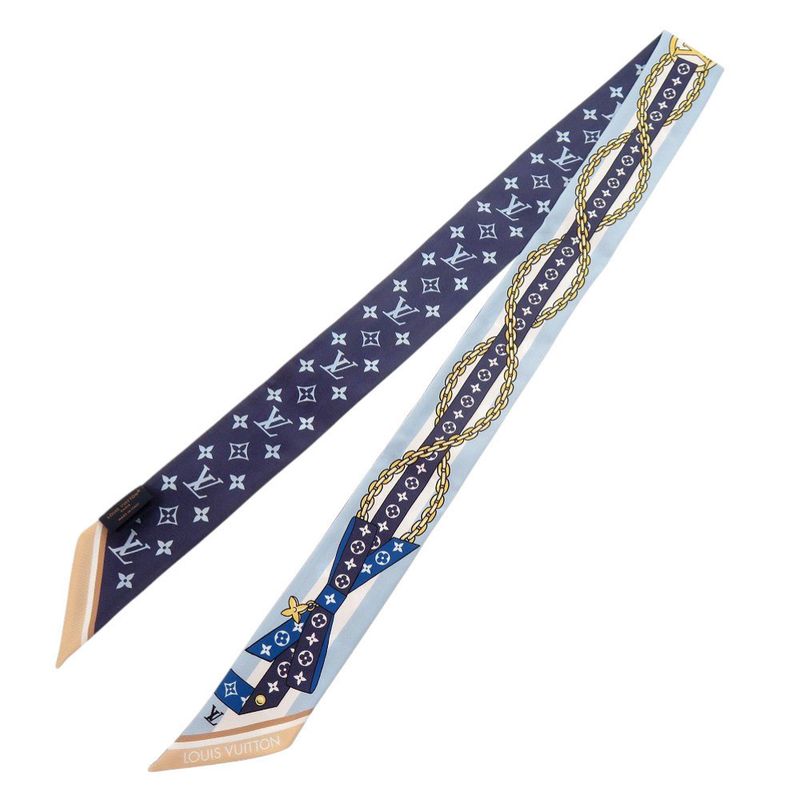 Louis Vuitton Bandeau BB LV Bow M96174 Silk Blue Scarf LV 0022 Louis Vuitton