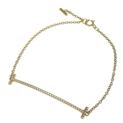 Tiffany & Co T Smile Diamond Bracelet 18K Pink Gold 750 Pink Gold Diamond 16cm