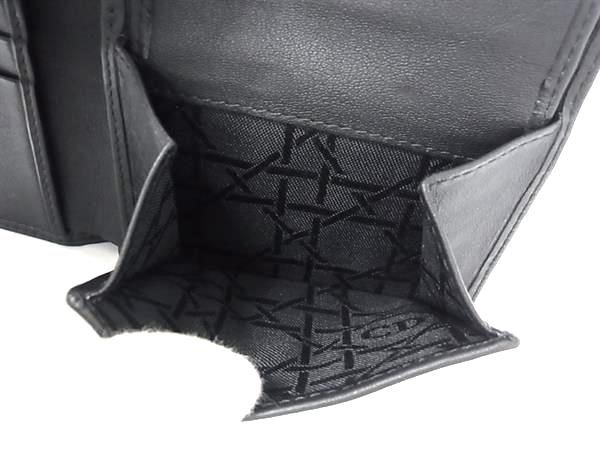 Christian Dior Leather Bifold Wallet Coin Purse Black Fp1186