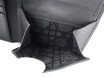 Christian Dior Leather Bifold Wallet Coin Purse Black Fp1186