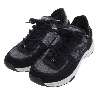 Chanel 2023 Item Coco Mark Suede Socks Sneakers Shoes 38