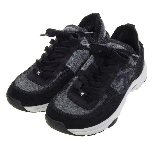 Chanel 2023 Item Coco Mark Suede Socks Sneakers Shoes 38