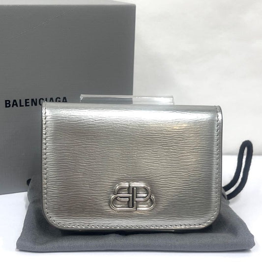 Balenciaga Compact Wallet Trifold Wallet Silver 30bs310