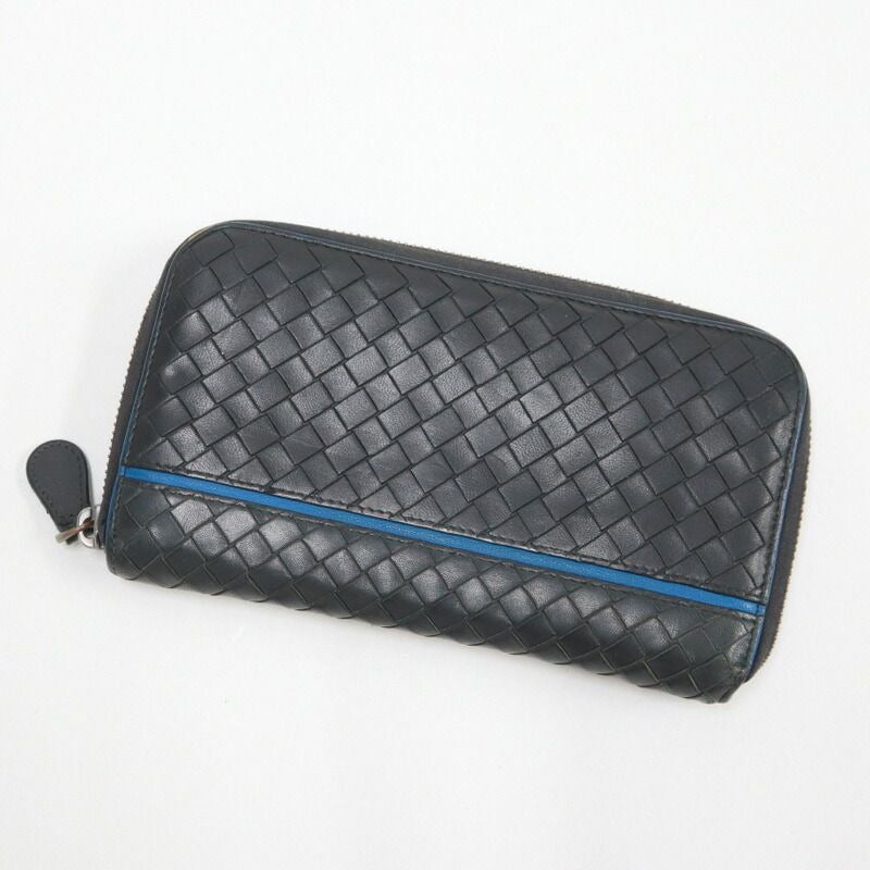 Bottega Veneta Wallet Intrecciato Black Leather