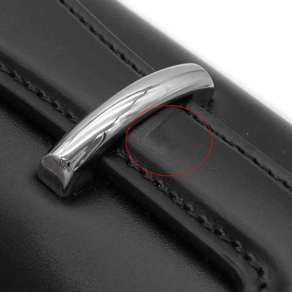 Gucci 2way Bag Double G Plate Leather Black Silver Hardware Black Shoulder