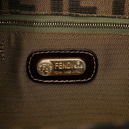 Fendi Zucca Shoulder Bag Vanity Bag 2WAY Brown Canvas Leather Women's Fendi