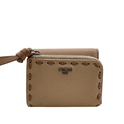 Fendi Topstitch Peekaboo Micro Trifold Wallet