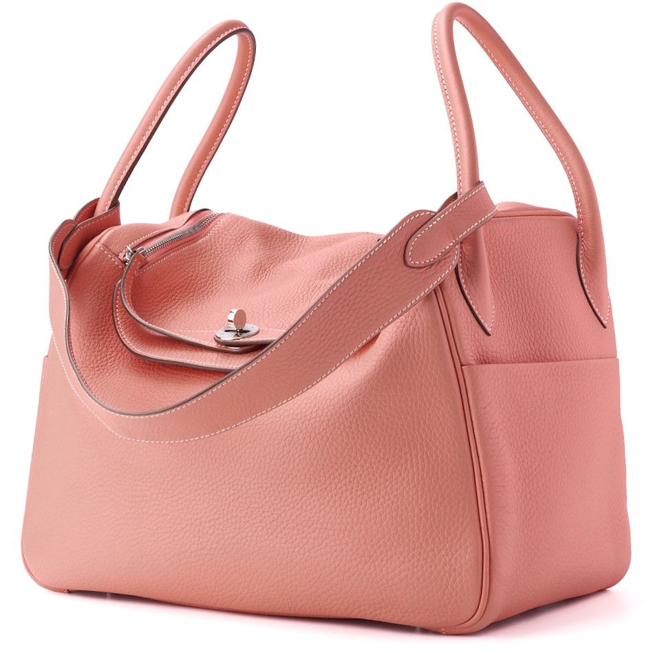 Hermes Lindy 34 Shoulder Bag Taurillon Clemence Crevette Crevette (silver