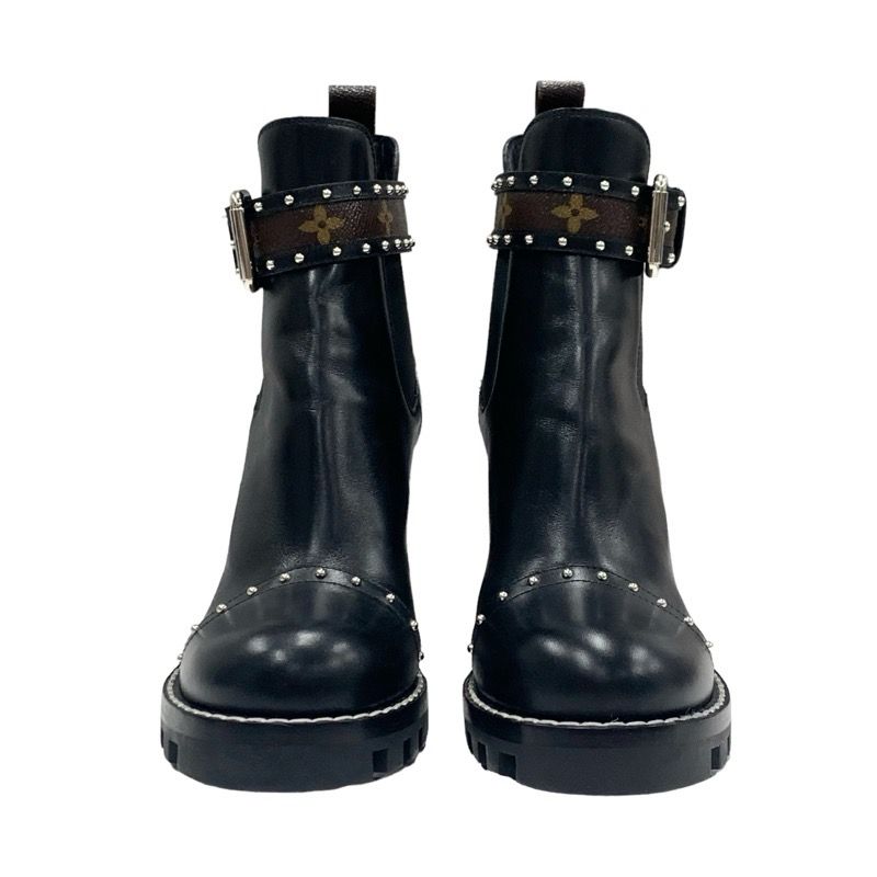Louis Vuitton Star Trail Line Boots Short Boots Shoes Leather Black Brown
