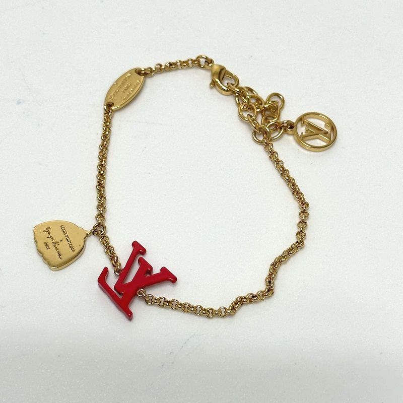 Louis Vuitton Bracelet Bra Scuff / LV Iconic Infinity Dot M0970a Metal Red