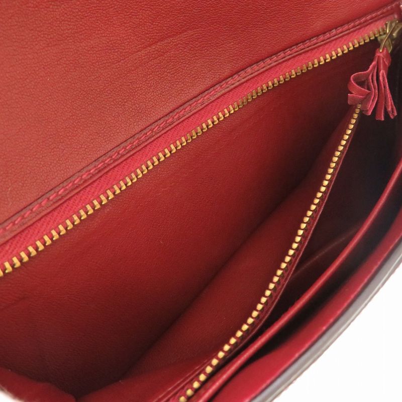 Hermes Polosus Crinolan Bordeaux Gold Hardware 00N Engraved Vintage Clutch Bag