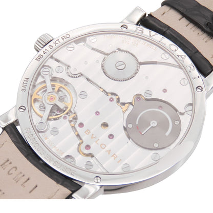 Bvlgari Finissimo Black SS Leather Roma Rome Watch Manual Wind — view 4