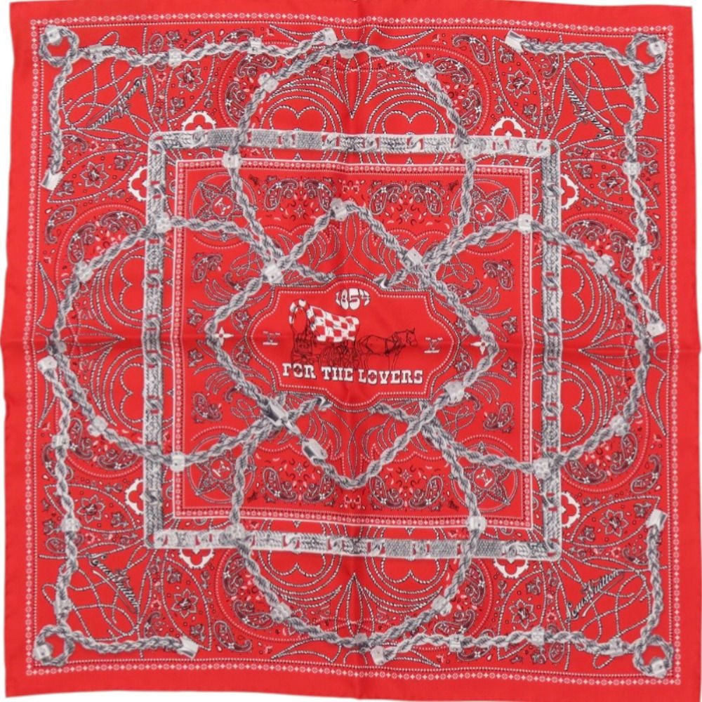 Louis Vuitton Carre 55 LV Rope Silk Red Scarf