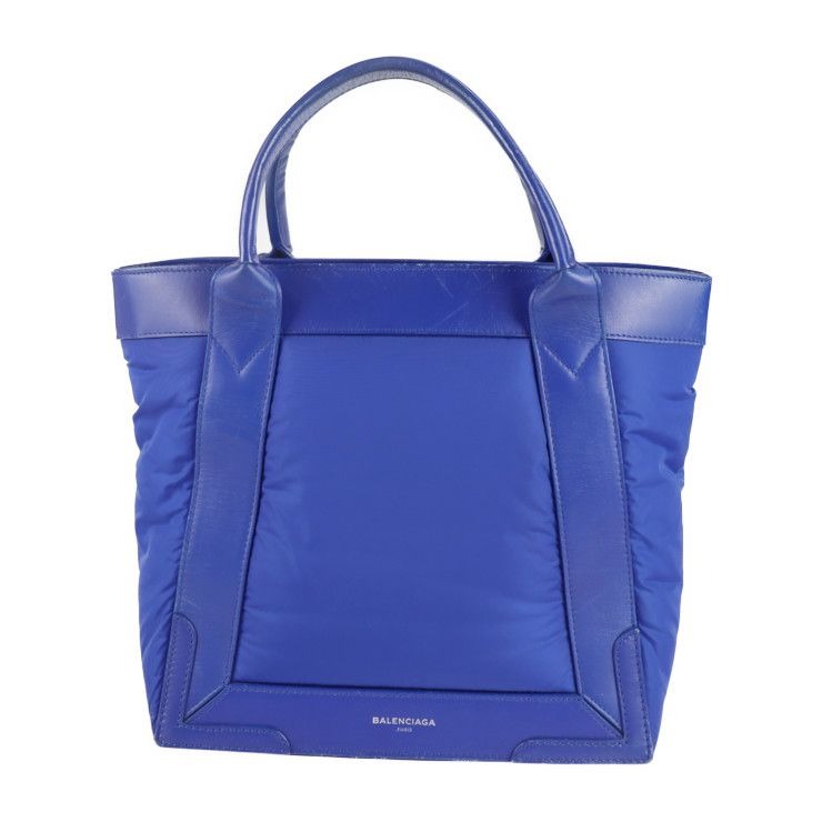 Balenciaga Cabas S Tote Bag Nylon Leather Blue Small Handbag