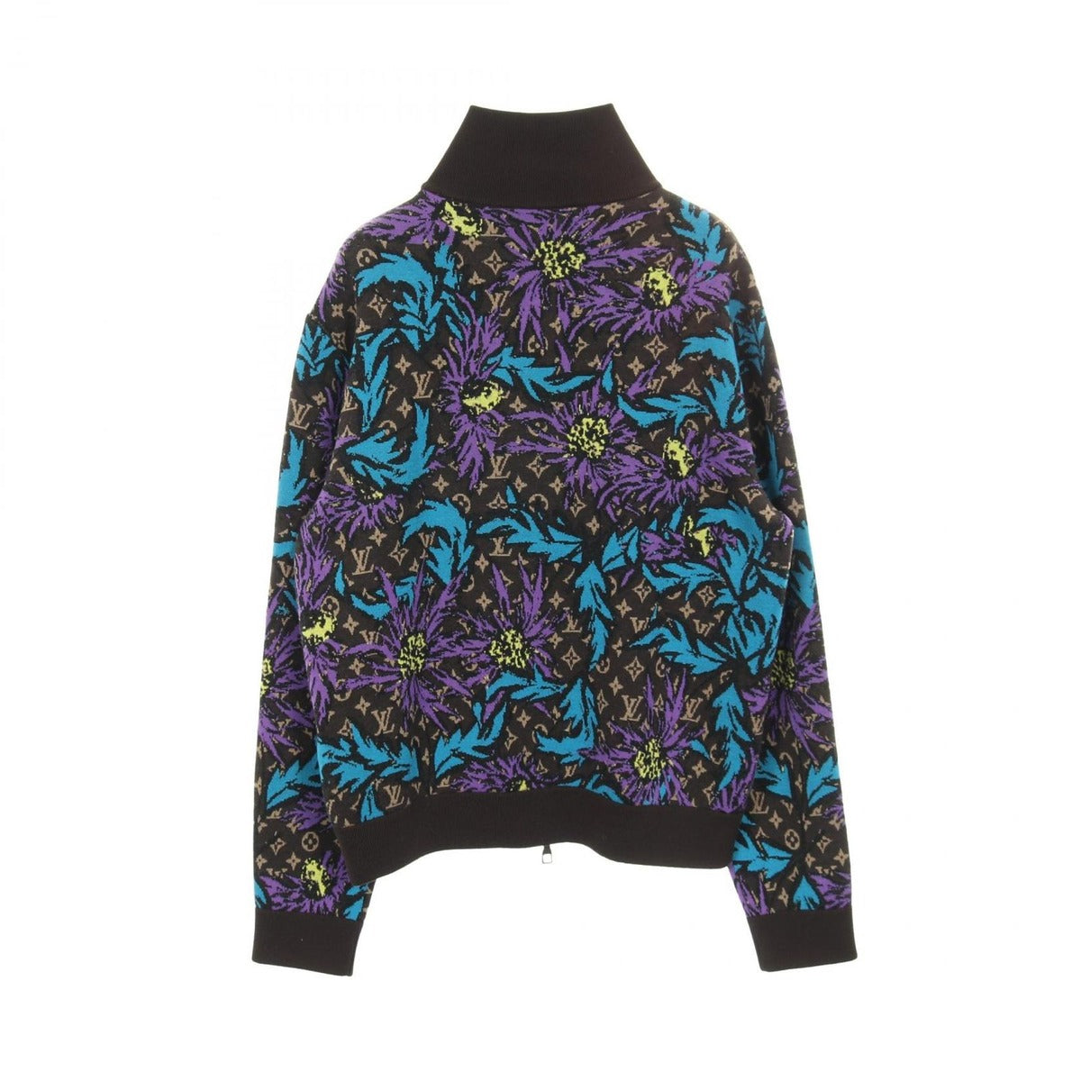 Louis Vuitton Monogram Thistle Knit Wool Jacket Brown Multi-color — view 2