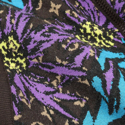 Louis Vuitton Monogram Thistle Knit Wool Jacket Brown Multi-color — view 8
