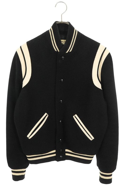 Saint Laurent Paris 14AW 354718 Y580f Wool Gabardine Leather Trim Stajan