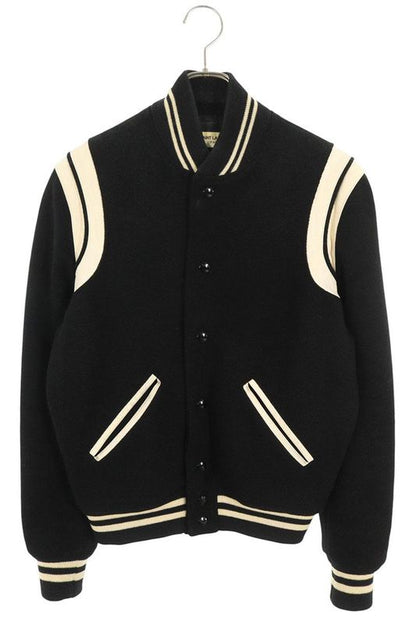 Saint Laurent Paris 14AW 354718 Y580f Wool Gabardine Leather Trim Stajan