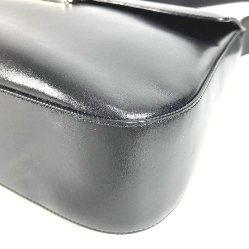 Prada Shoulder Bag Logo B7470 Leather Black