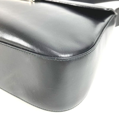 Prada Shoulder Bag Logo B7470 Leather Black